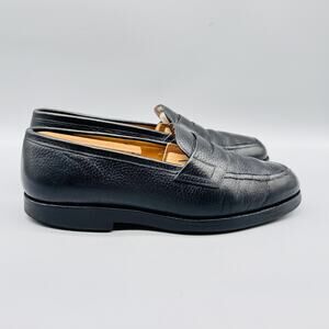 Grensen Shoes Mens 9.5 Black Leather Slip On Penny Loafers Dress Classic Casual